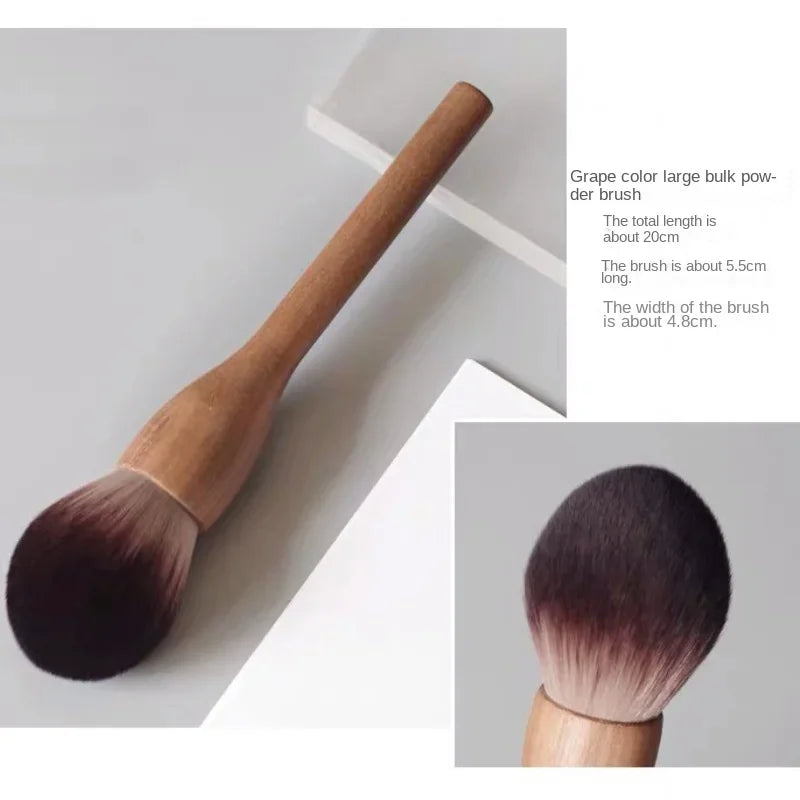 NoviaGlow European Vintage Walnut Wood Handle Makeup Brush – Ultra-Soft Powder, Blush, Contour & Foundation Brush