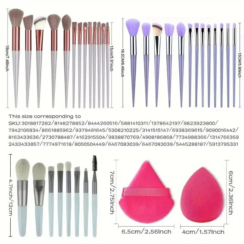 NoviaGlow Professional Makeup Brush Set – 13/14/15/16 Piece Soft Fluffy Face & Eye Brushes with Kabuki & Storage Bag