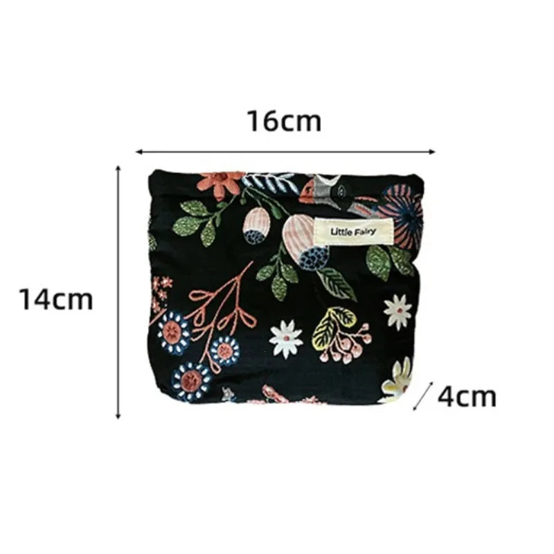 NoviaGlow Mini Cosmetic Pouch – Plant Print Storage Bag