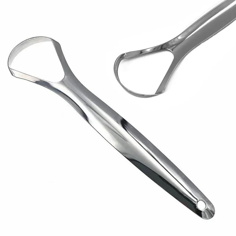 NoviaGlow Stainless Steel Tongue Scraper – Oral Hygiene Tool for Fresh Breath, Tongue Coating & Halitosis Removal