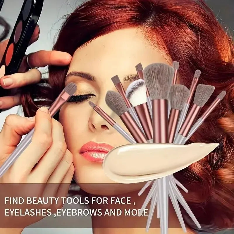 NoviaGlow Professional Makeup Brush Set – 13/14/15/16 Piece Soft Fluffy Face & Eye Brushes with Kabuki & Storage Bag