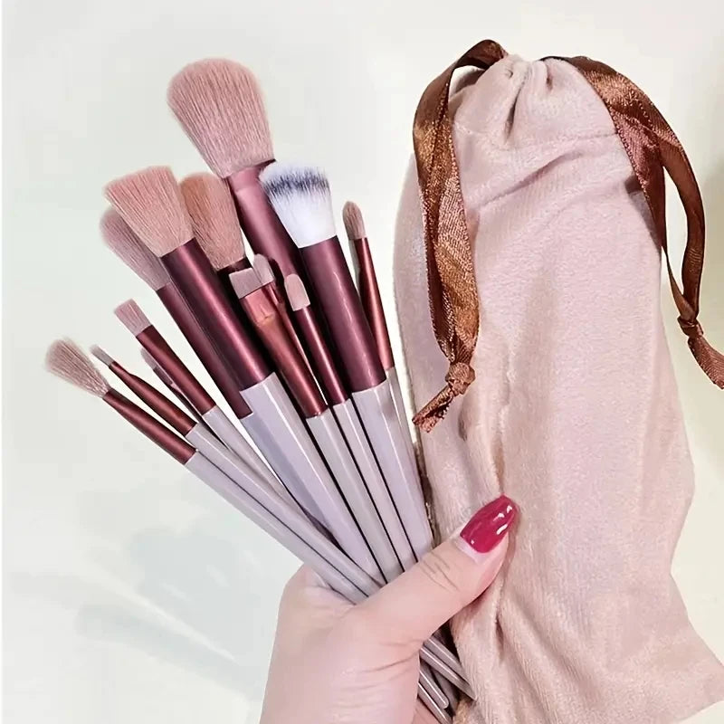 NoviaGlow Professional Makeup Brush Set – 13/14/15/16 Piece Soft Fluffy Face & Eye Brushes with Kabuki & Storage Bag