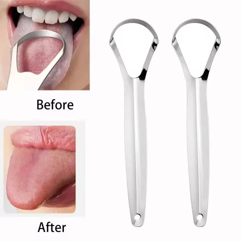 NoviaGlow Stainless Steel Tongue Cleaner – Professional Oral Hygiene Tool for Fresh Breath & Tongue Coating Removal