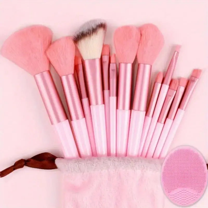 NoviaGlow Professional Makeup Brush Set – 13/14/15/16 Piece Soft Fluffy Face & Eye Brushes with Kabuki & Storage Bag