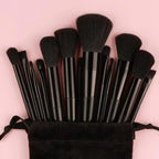 NoviaGlow Professional Makeup Brush Set – 13/14/15/16 Piece Soft Fluffy Face & Eye Brushes with Kabuki & Storage Bag