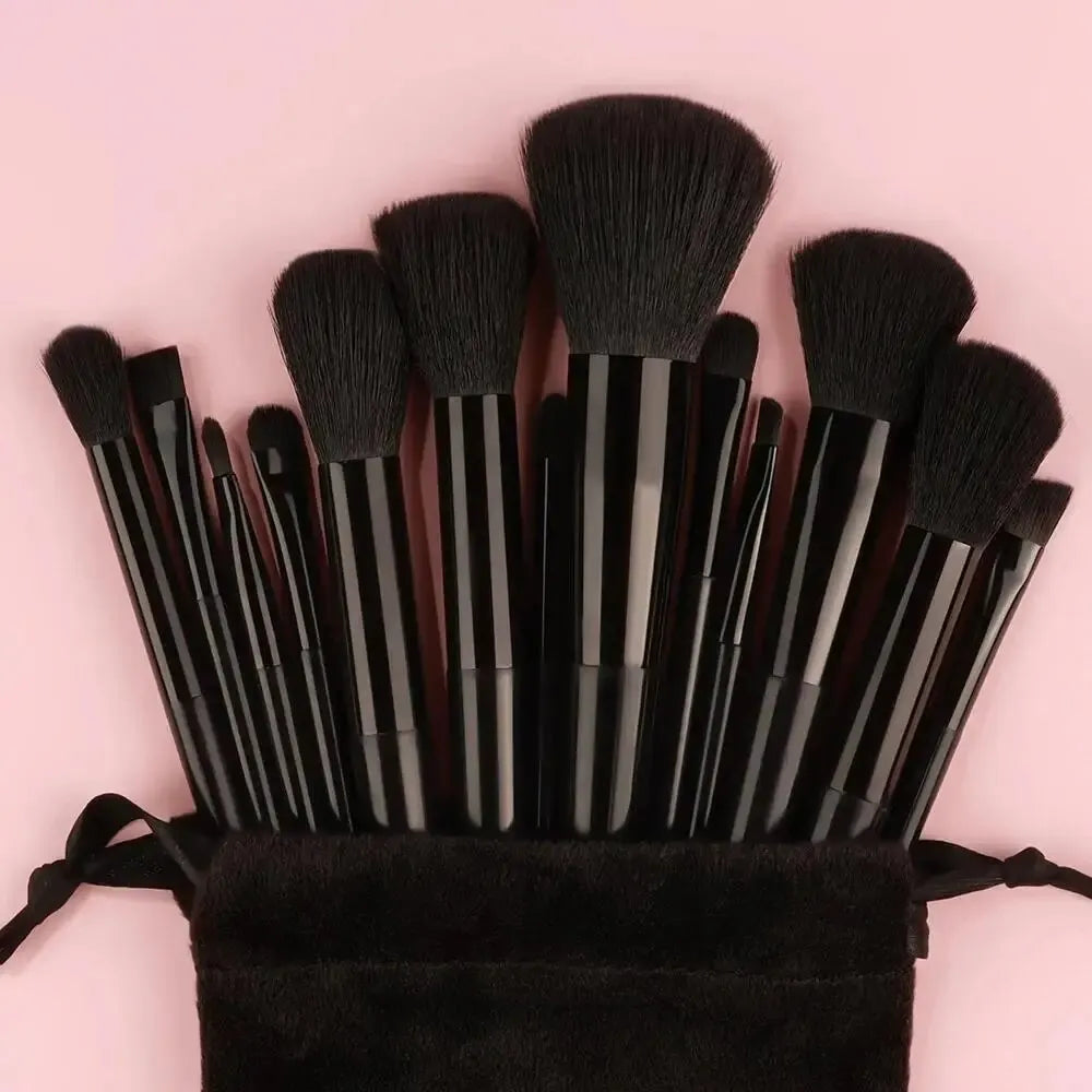 NoviaGlow Professional Makeup Brush Set – 13/14/15/16 Piece Soft Fluffy Face & Eye Brushes with Kabuki & Storage Bag