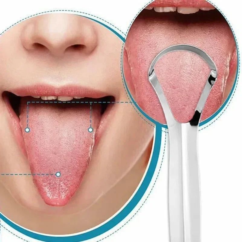 NoviaGlow Stainless Steel Tongue Cleaner – Professional Oral Hygiene Tool for Fresh Breath & Tongue Coating Removal