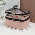 NoviaGlow Double-Layer Transparent Makeup Bag – Waterproof Travel Organizer