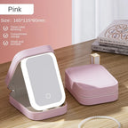 NoviaGlow Smart LED Makeup Case with Mirror – Portable Travel Cosmetic Bag & Skincare Organizer for Women