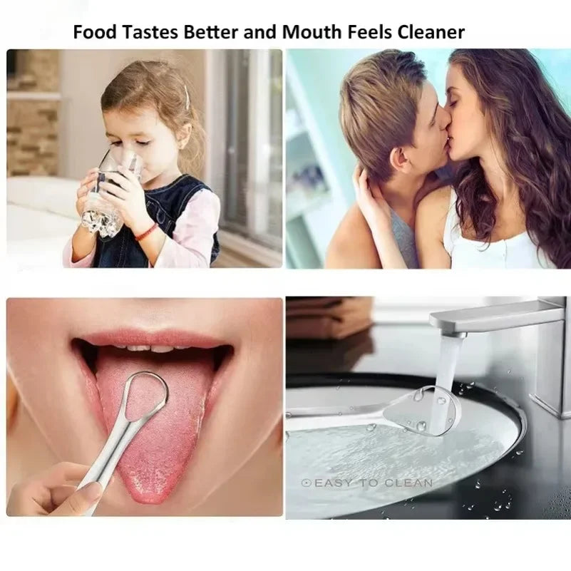 NoviaGlow Stainless Steel Tongue Cleaner – Professional Oral Hygiene Tool for Fresh Breath & Tongue Coating Removal