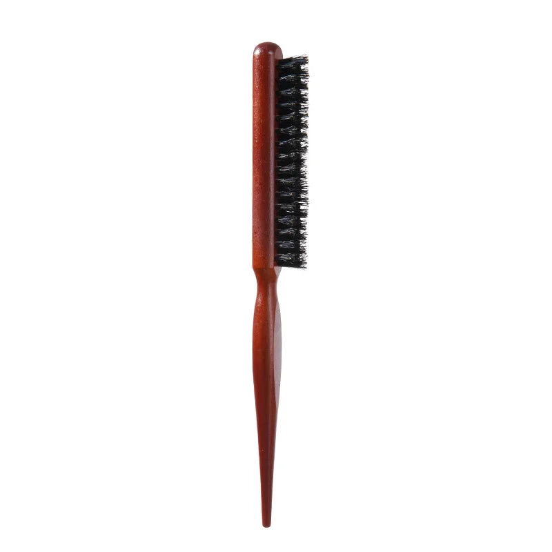 NoviaGlow Wooden Bristle Hair Brush & Teasing Comb – Professional Styling & Beard Grooming Tool