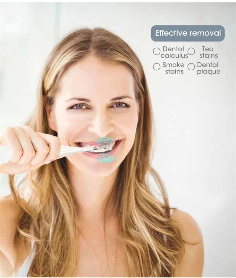 NoviaGlow Sonic Electric Toothbrush 3-in-1 – Tartar Remover, Teeth Whitening, USB Rechargeable with Replaceable Brush Heads