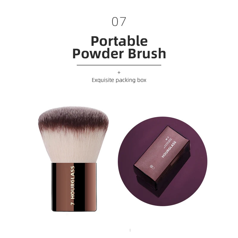 NoviaGlow Hourglass Makeup Brush – Professional Retractable Brush for Foundation, Powder, Blush, Bronzer, Eyeshadow & More