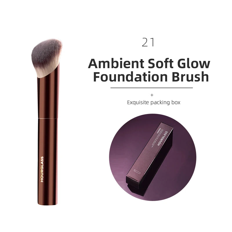 NoviaGlow Hourglass Makeup Brush – Professional Retractable Brush for Foundation, Powder, Blush, Bronzer, Eyeshadow & More