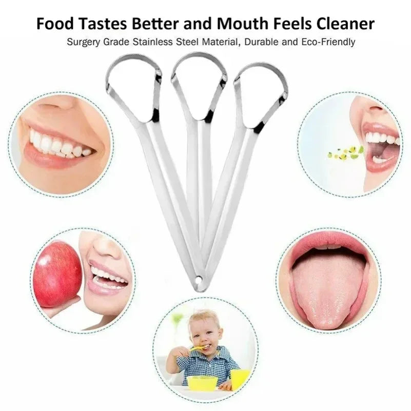 NoviaGlow Stainless Steel Tongue Cleaner – Professional Oral Hygiene Tool for Fresh Breath & Tongue Coating Removal