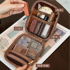 NoviaGlow Mini Clear Travel Makeup Bag – Small Cute Preppy Zipper Cosmetic Pouch & Toiletry Organizer for Women