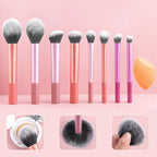 NoviaGlow 8pcs Professional Makeup Brush Set – Soft Synthetic Bristles, Cruelty-Free, Easy to Clean, for Foundation, Blush & Eyeshadow