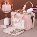 NoviaGlow Double-Layer Makeup Bag – Waterproof Travel Organizer