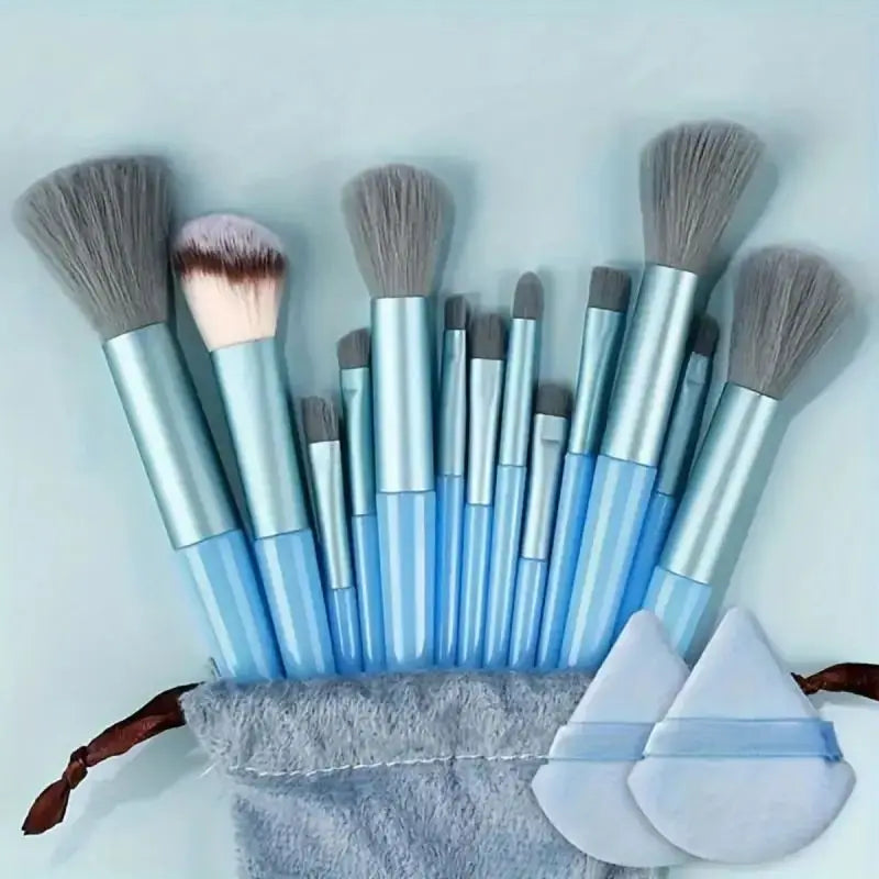 NoviaGlow Professional Makeup Brush Set – 13/14/15/16 Piece Soft Fluffy Face & Eye Brushes with Kabuki & Storage Bag