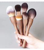 NoviaGlow European Vintage Walnut Wood Handle Makeup Brush – Ultra-Soft Powder, Blush, Contour & Foundation Brush