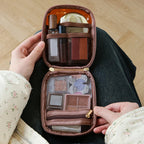 NoviaGlow Mini Clear Travel Makeup Bag – Small Cute Preppy Zipper Cosmetic Pouch & Toiletry Organizer for Women