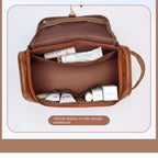 NoviaGlow Hanging Travel Makeup Bag – Large Capacity PU Leather Double-Layer Wash Bag & Men’s Toiletry Organizer