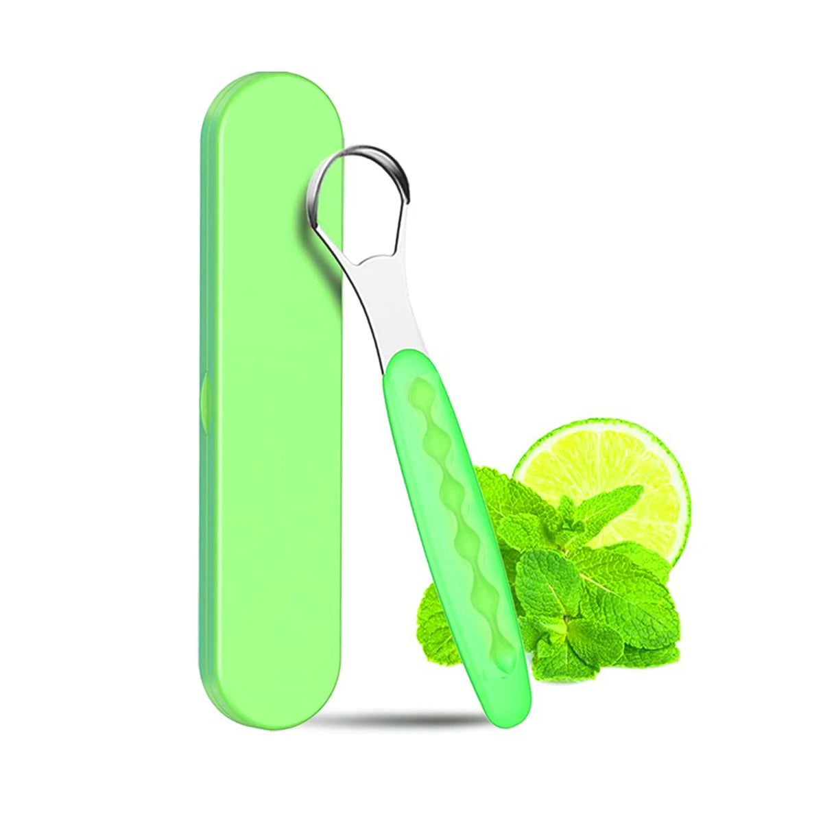 NoviaGlow Stainless Steel Tongue Cleaner with Portable Case – Oral Hygiene Scraper for Fresh Breath & Dental Care (Adults & Kids)