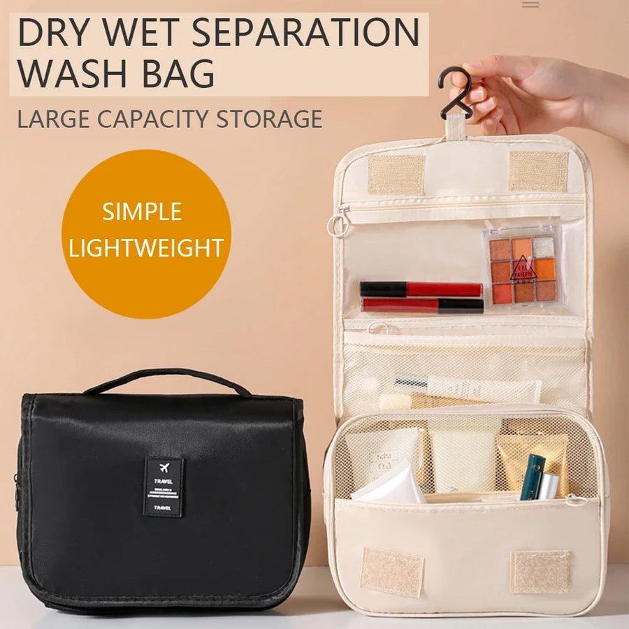 NoviaGlow Travel Makeup Bag – Waterproof Hanging Organizer