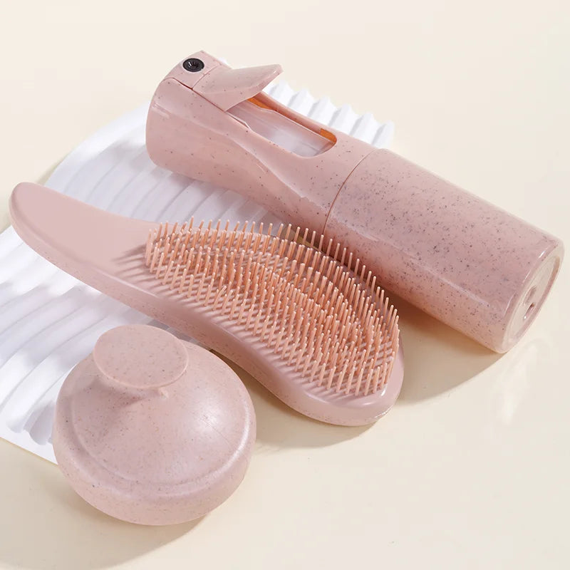 NoviaGlow 3-Piece Wheat Straw Hair Brush & Comb Set