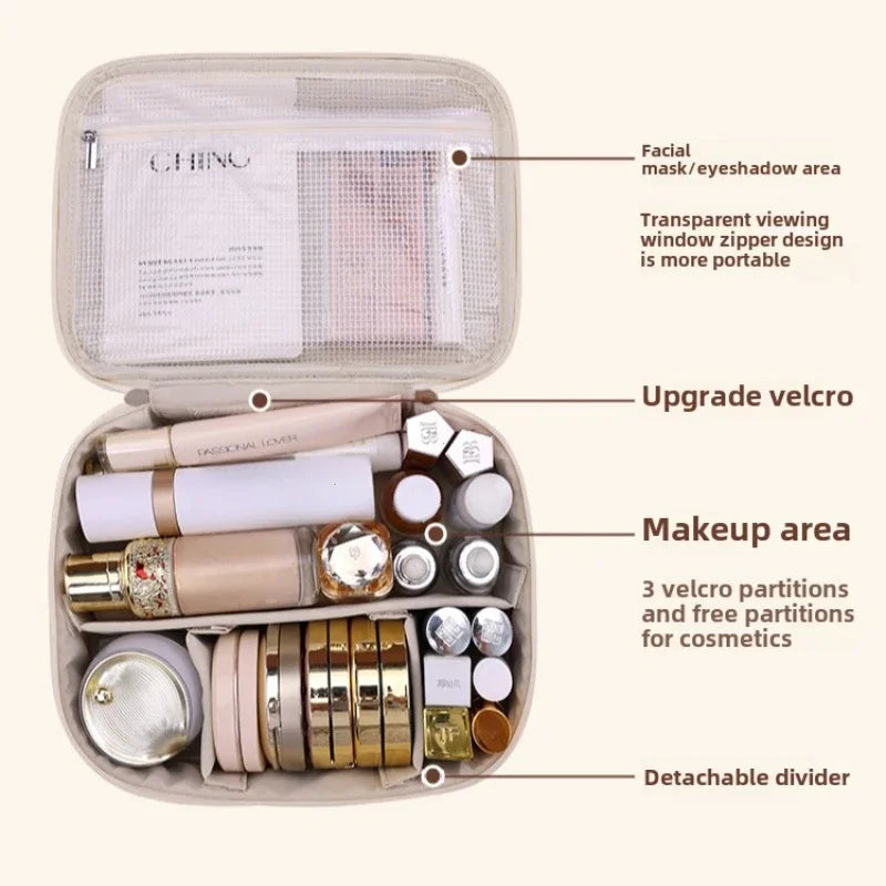 NoviaGlow Luxury PU Leather Cosmetic Bag – Travel Organizer