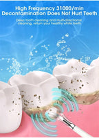NoviaGlow Sonic Electric Toothbrush 3-in-1 – Tartar Remover, Teeth Whitening, USB Rechargeable with Replaceable Brush Heads