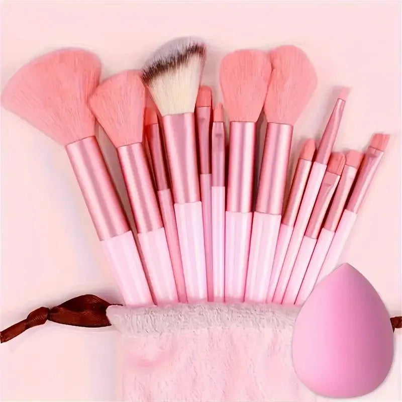 NoviaGlow 13/33pcs Professional Makeup Brush Set – Complete Kit with Soft Synthetic Brushes, Beauty Blender & Accessories for Beginners & Pros