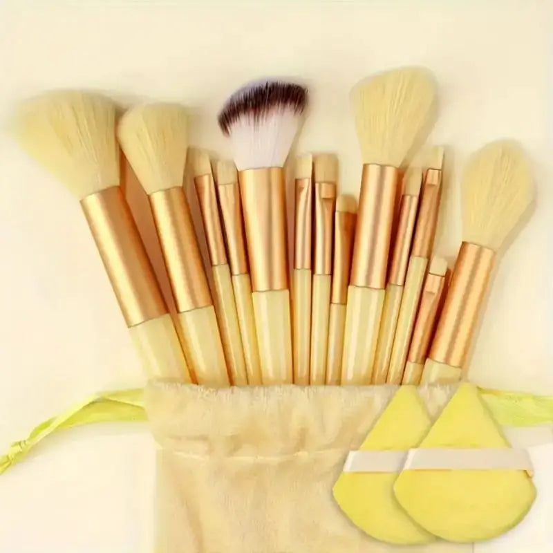 NoviaGlow Professional Makeup Brush Set – 13/14/15/16 Piece Soft Fluffy Face & Eye Brushes with Kabuki & Storage Bag