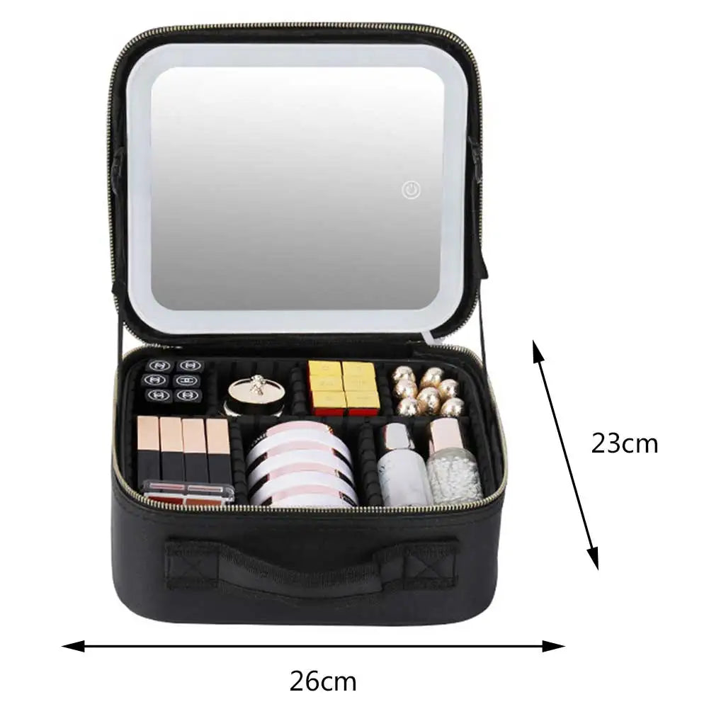 NoviaGlow Smart LED Makeup Bag – Travel Cosmetic Case