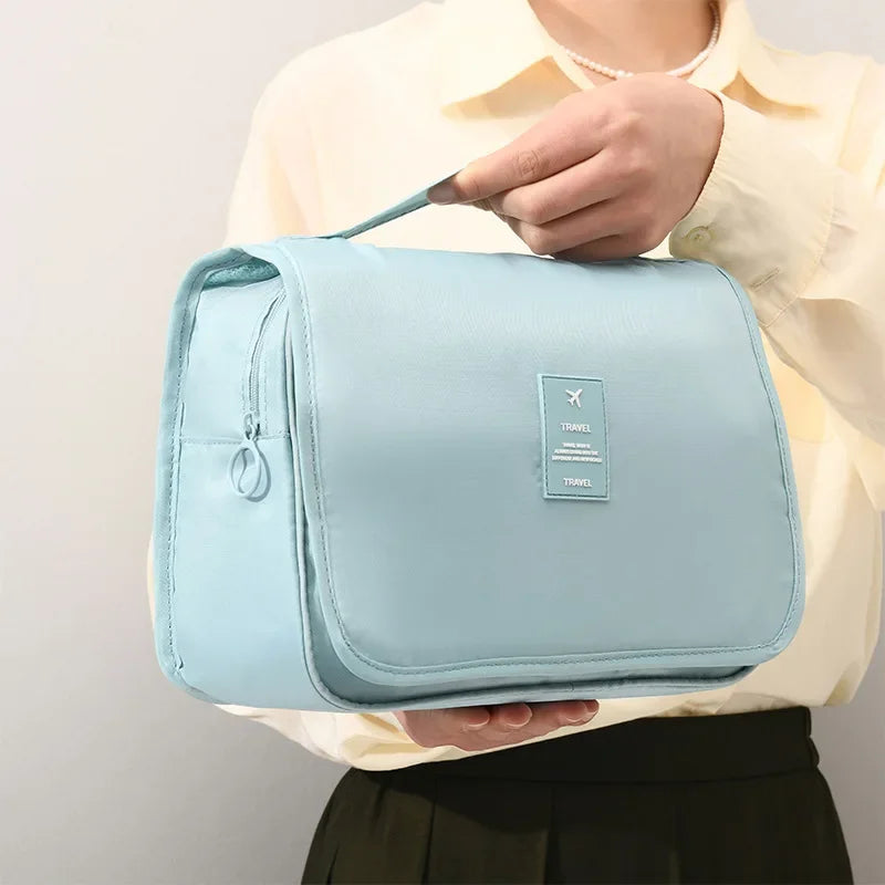 NoviaGlow Travel Makeup Bag – Waterproof Hanging Organizer