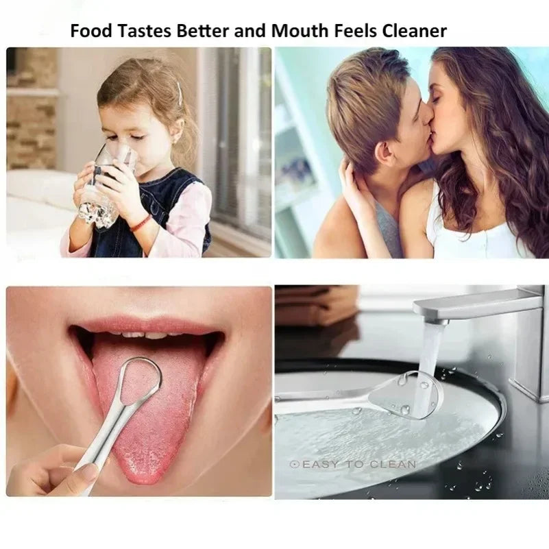 NoviaGlow Stainless Steel Tongue Cleaner – Professional Oral Hygiene Tool for Fresh Breath & Tongue Coating Removal