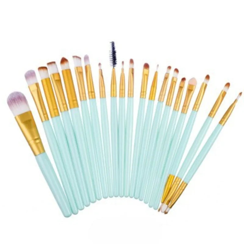 NoviaGlow 20pcs Professional Eye Makeup Brush Set – Complete Eyeshadow & Eyeliner Brushes for Blending, Shading & Precision Looks