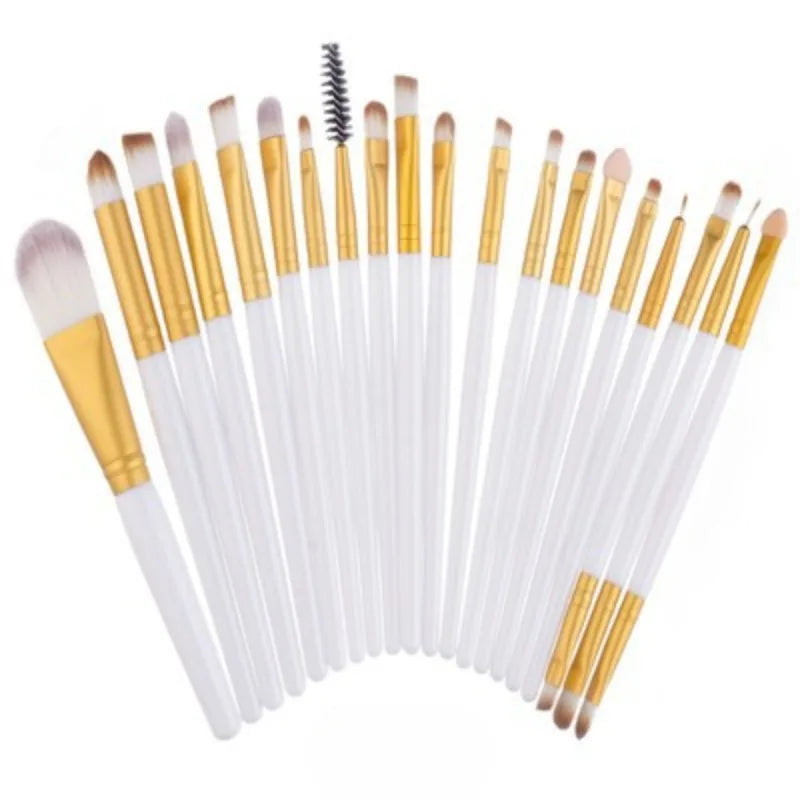 NoviaGlow 20pcs Professional Eye Makeup Brush Set – Complete Eyeshadow & Eyeliner Brushes for Blending, Shading & Precision Looks