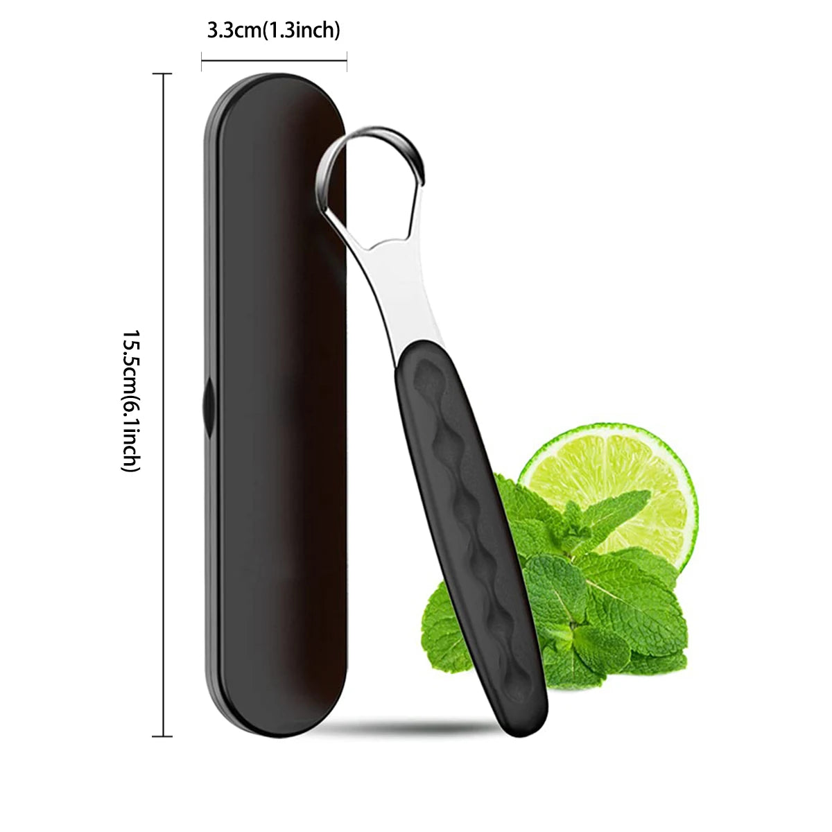 NoviaGlow Stainless Steel Tongue Cleaner with Portable Case – Oral Hygiene Scraper for Fresh Breath & Dental Care (Adults & Kids)