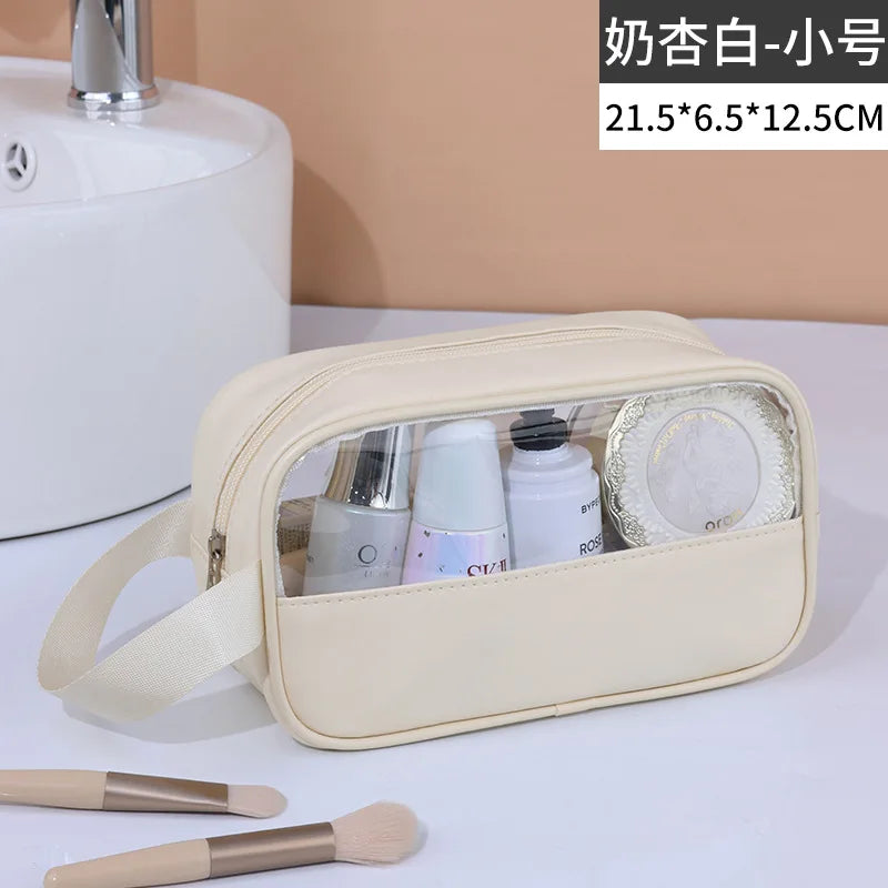 NoviaGlow Transparent Travel Makeup Bag – Waterproof Organizer