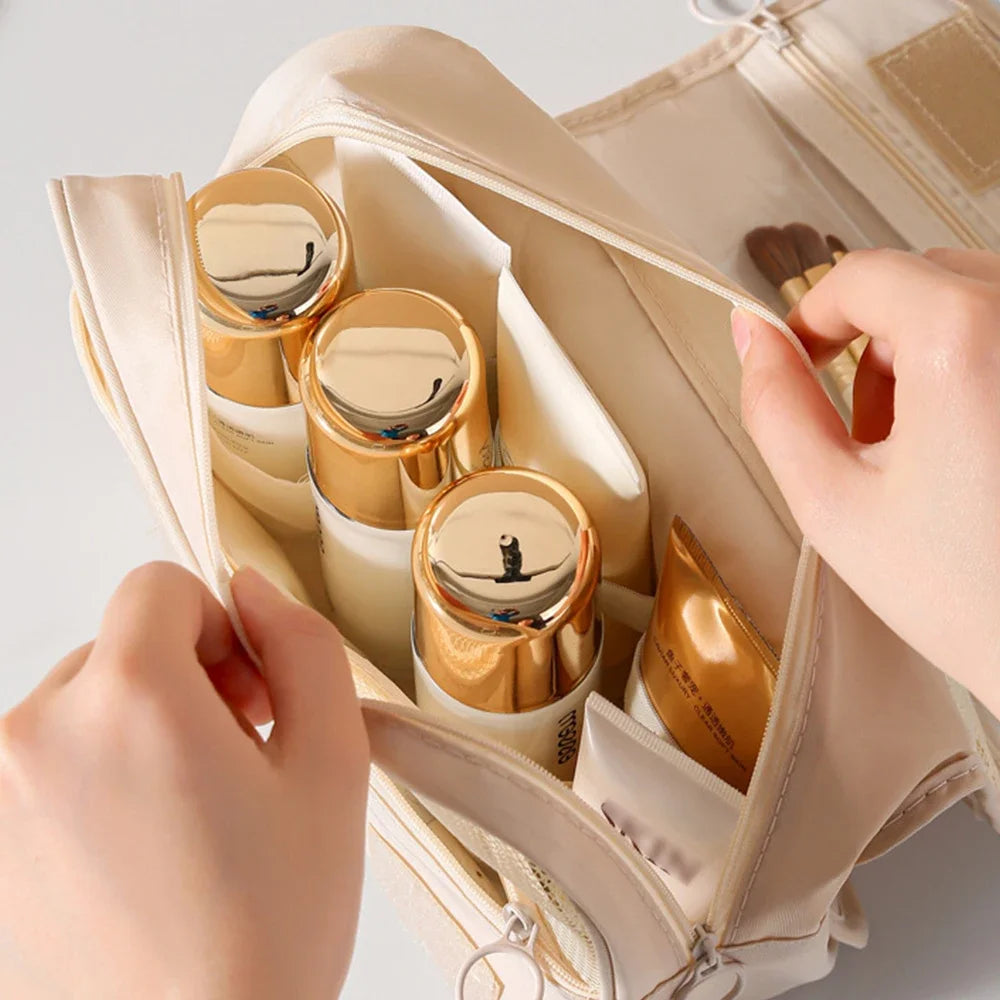 NoviaGlow Travel Makeup Bag – Waterproof Hanging Organizer