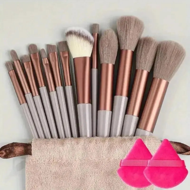 NoviaGlow Professional Makeup Brush Set – 13/14/15/16 Piece Soft Fluffy Face & Eye Brushes with Kabuki & Storage Bag