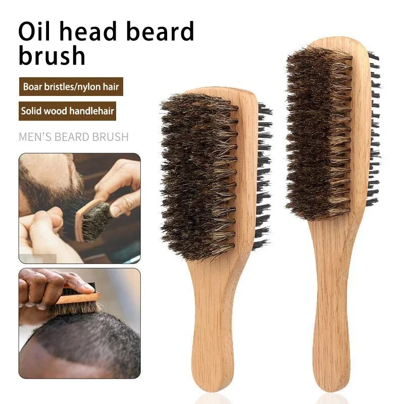 NoviaGlow Double-Sided Wooden Beard Brush