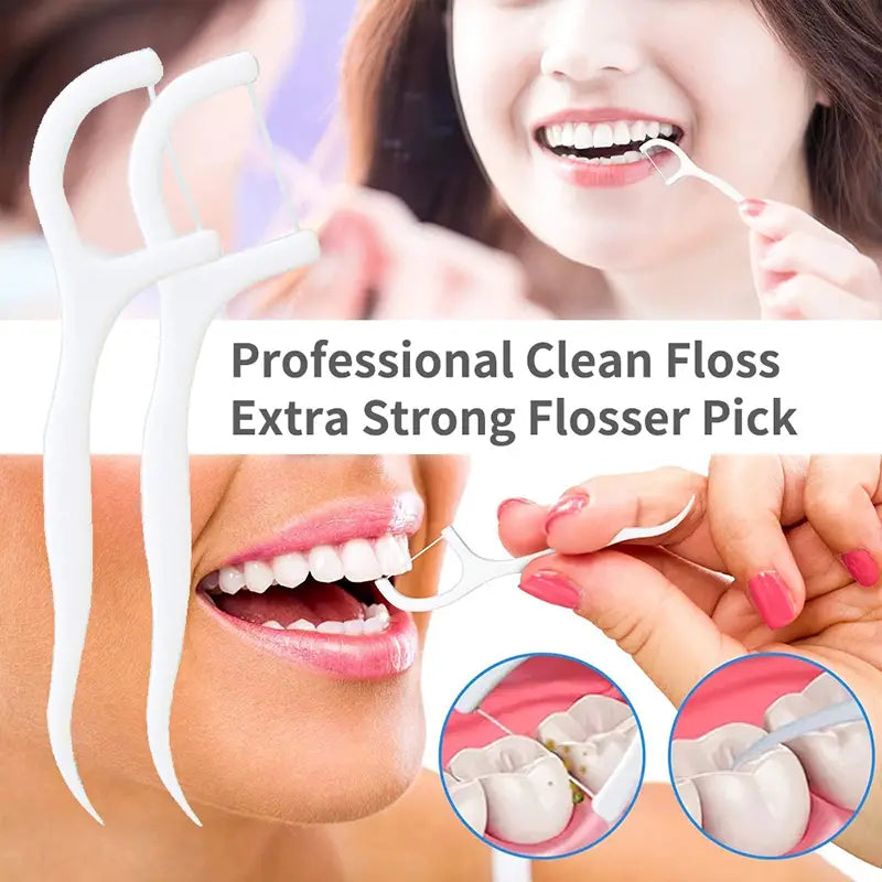 50pcs Dental Floss Picks for Oral Care and Gum Health
