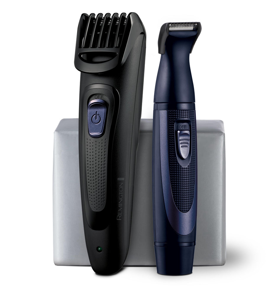 Remington Rechargeable Beard Trimmer Kit for Mustaches Nose Hair and Light Detailing and Grooming with Bonus Battery Nose Trimmer