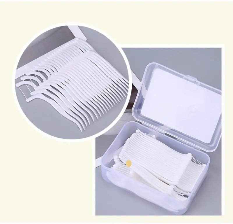 50pcs Dental Floss Picks for Oral Care and Gum Health