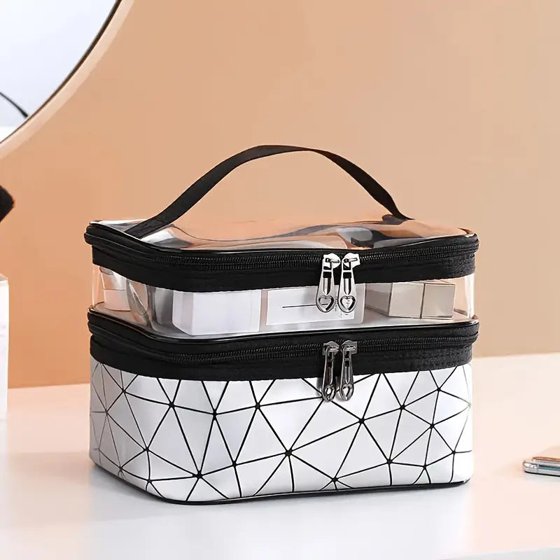 Large Waterproof Double Layer Makeup Travel Bag