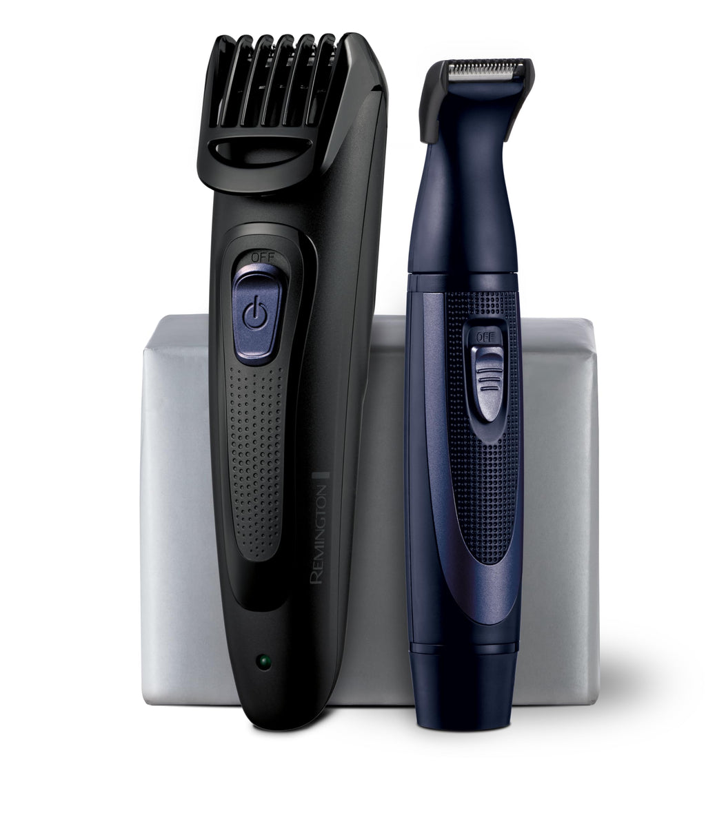 Remington Rechargeable Beard Trimmer Kit for Mustaches Nose Hair and Light Detailing and Grooming with Bonus Battery Nose Trimmer