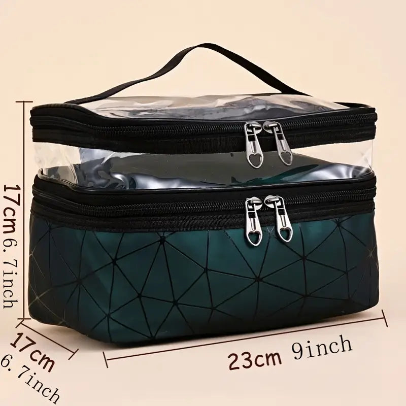 Large Waterproof Double Layer Makeup Travel Bag