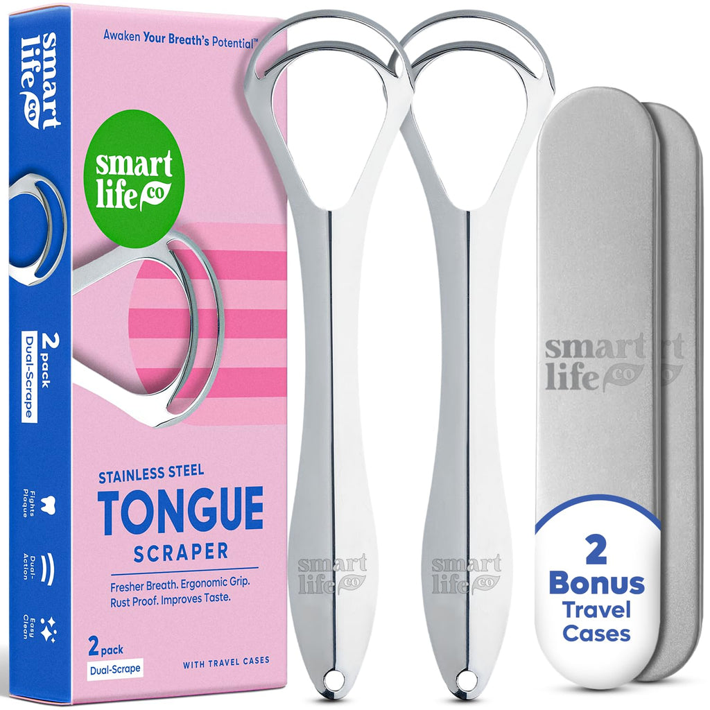 Stainless Steel Tongue Cleaner with Case